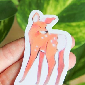Deer Single Sticker ~ Waterproof Vinyl Kawaii Glossy Sticker ~ Animal Stationary Planner Stickers
