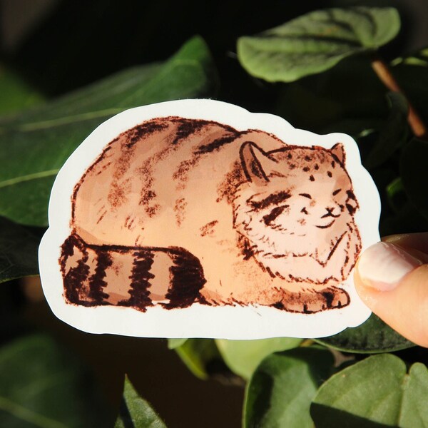 Pallas Cat Single Sticker ~ Vinyl Kawaii Glossy Sticker ~ Animal Stationary Planner Stickers