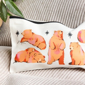 Astuccio orso bruno ~ Astucci animali ~ Astuccio in tela ~ Astuccio estetico