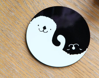 Yin Yang Otter Coaster - Mug Coaster - MDF Coaster