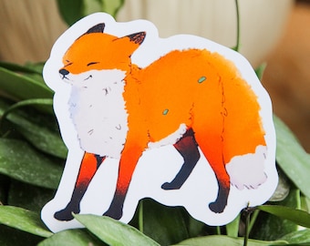 Pegatina individual de Wimbdy Fox ~ Pegatina brillante de vinilo Kawaii impermeable ~ Pegatinas de papelería con motivos de animales para agendas