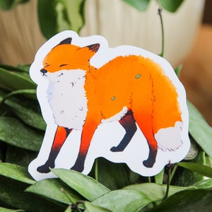 Wimbdy Fox Single Sticker ~ Wasserfester Vinyl Kawaii glänzender Aufkleber ~ Tier Stationäre Planer Aufkleber