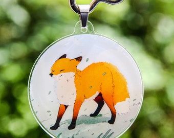 Wimbdy Fox Keychain - Cute Acrylic Charm