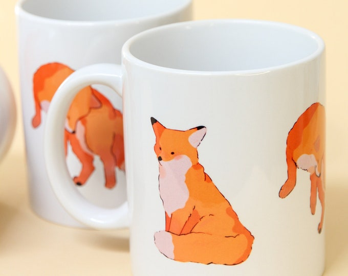 Fox Friends Mug - Ceramic Cute Animal Illustrated Mug