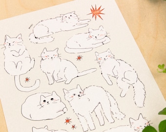 Cat Print ~ Animal Art Print ~ Cute Cat Card ~ Animal Card