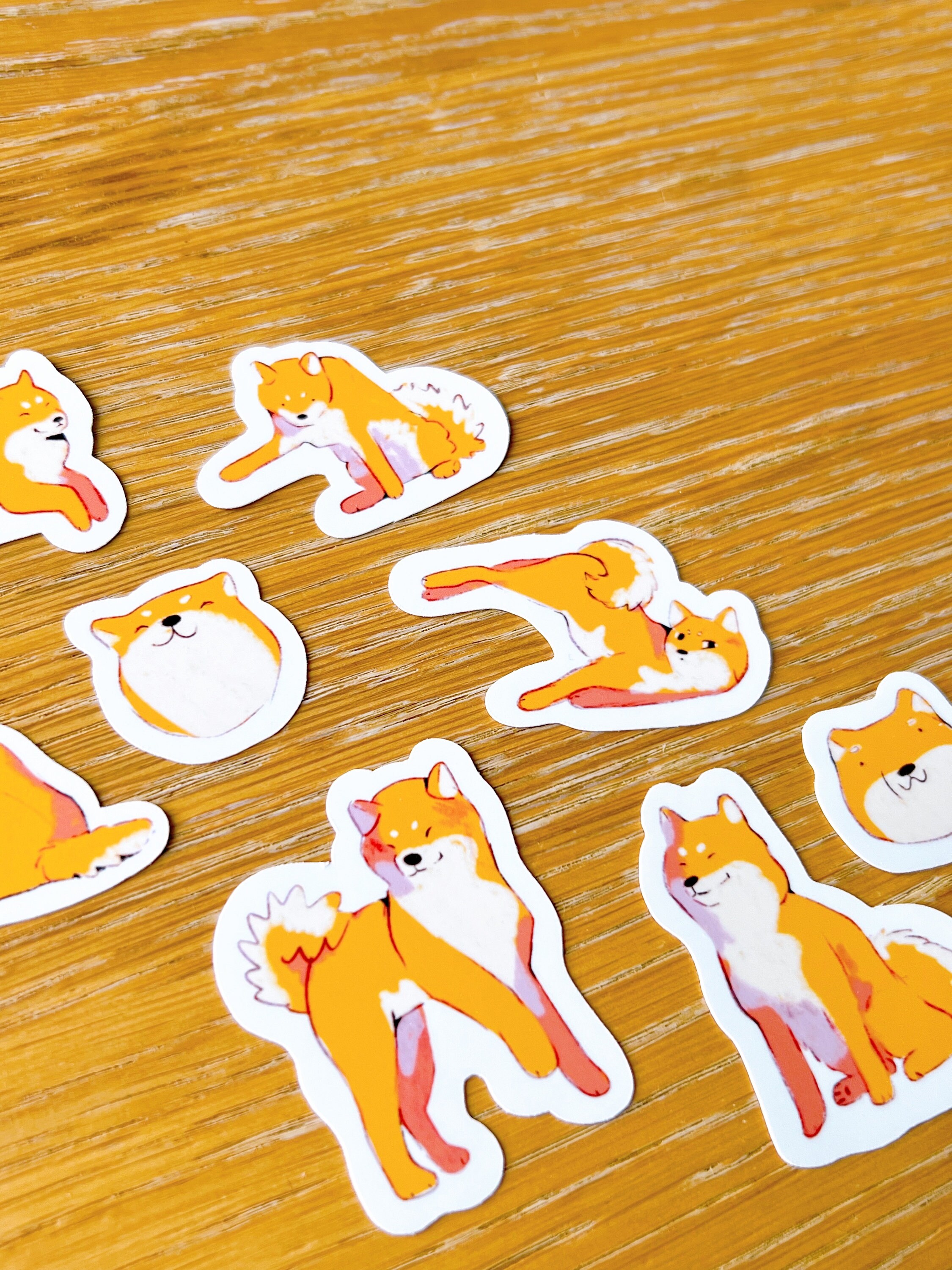 Shiba Inu Sticker Pack ~ Waterproof Vinyl Cute Kawaii Glossy Stickers ...