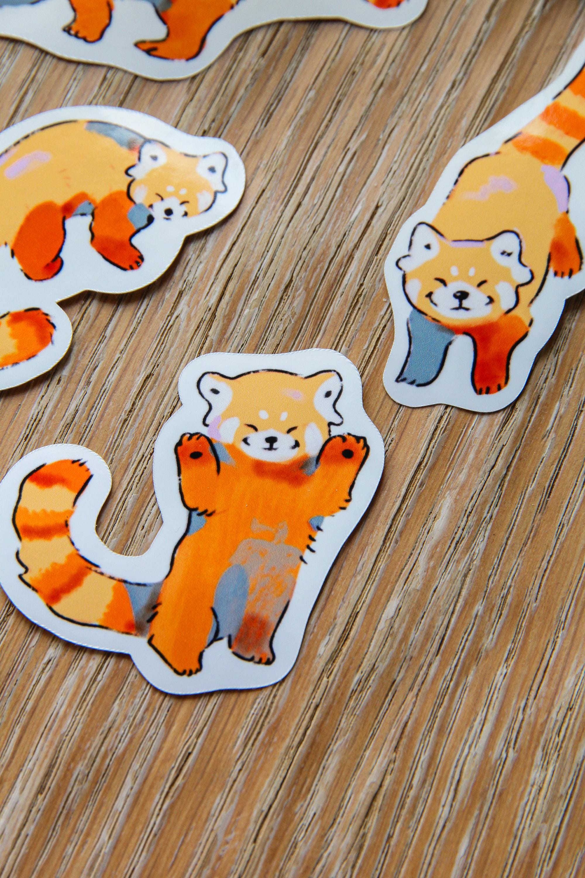 Red Panda Sticker Pack, Cute Kawaii Glossy Vinyl Decals - Etsy
