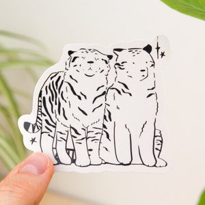 Tiger Single Sticker ~ Waterproof Vinyl Kawaii Glossy Sticker ~ Animal Stationary Planner Stickers