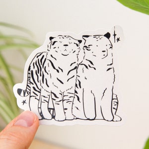 Sticker simple tigre ~ Sticker kawaii brillant en vinyle imperméable ~ Stickers animaux de l'agenda fixe
