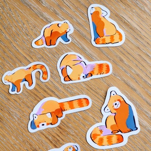 Red Panda Sticker Pack ~ Waterproof Vinyl Cute Kawaii Glossy Stickers ...