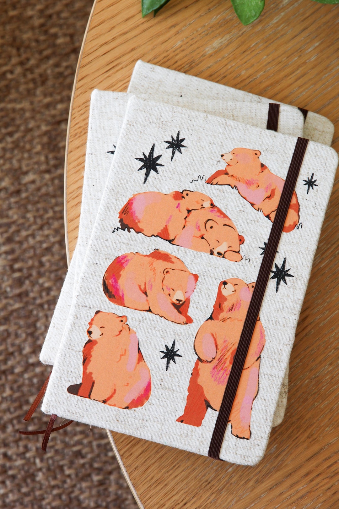 Brown Bear Notebook ~ Cute Canvas Journal ~ A5 Notebook - Lined Pages ...