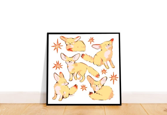 Fennec Foxes Art Print: Square Archival Paper Print
