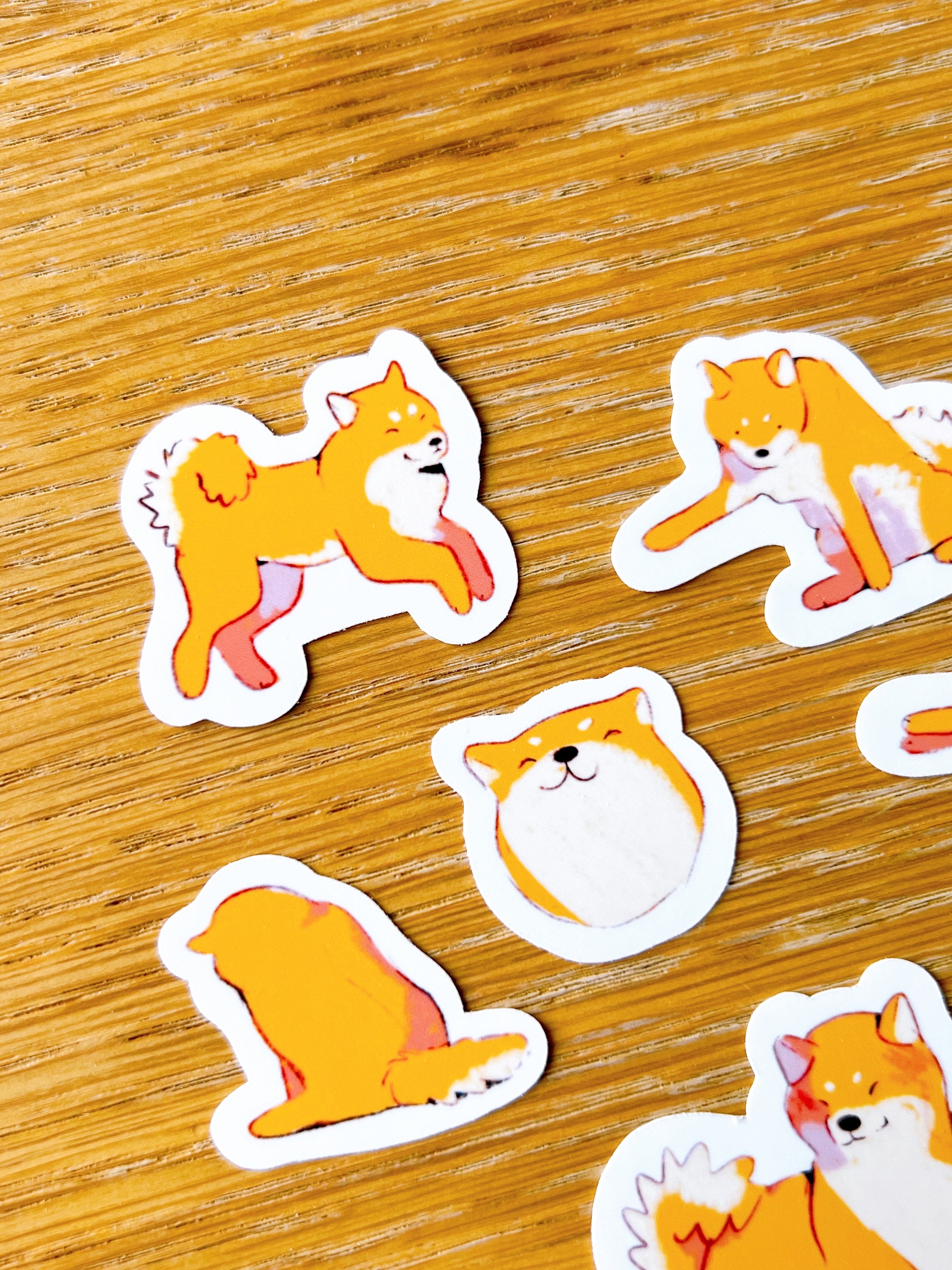 Shiba Inu Sticker Pack ~ Waterproof Vinyl Cute Kawaii Glossy Stickers ...