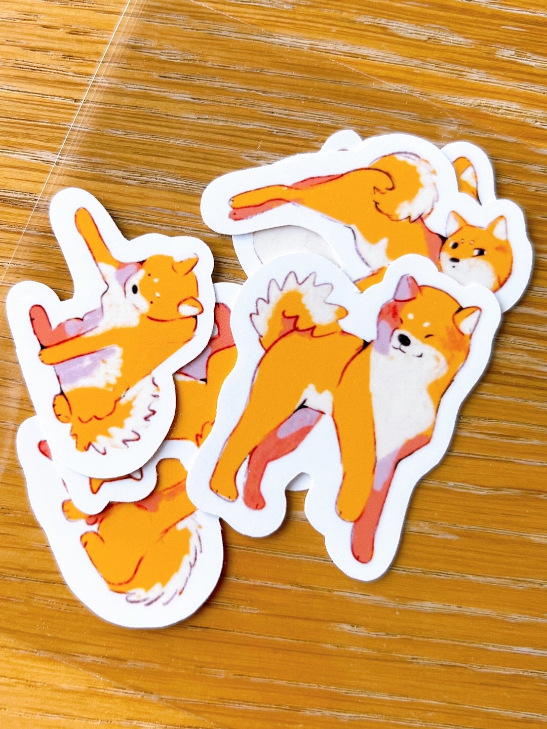 Shiba Inu Sticker Pack ~ Waterproof Vinyl Cute Kawaii Glossy Stickers ...