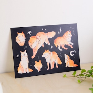 Wolf kunstafdruk ~ dierenprint ~ schattige dierenkaart ~ A5