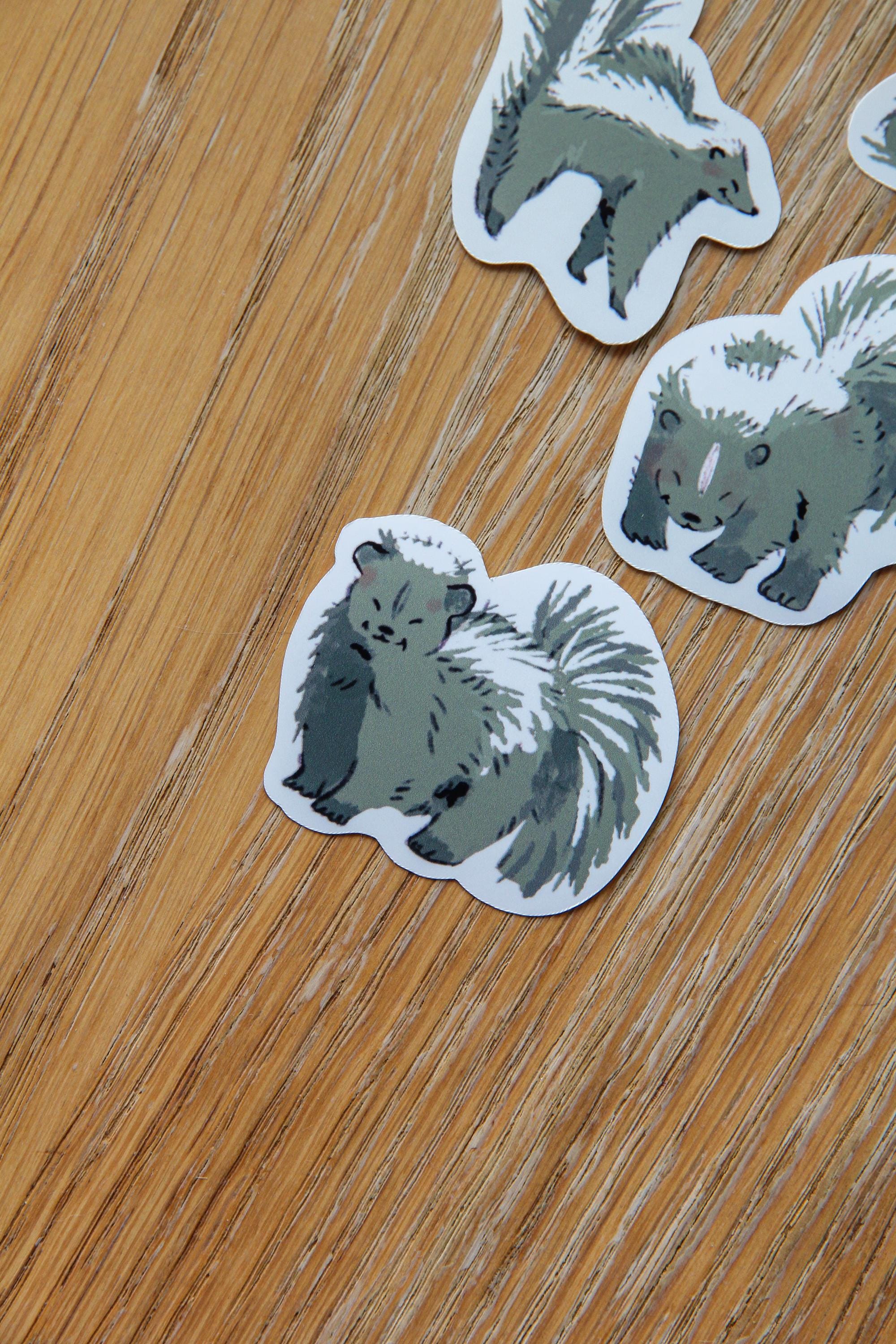 Skunk Sticker Skunk Sticker Pack, Cute Kawaii Glossy Vinyl Decals - Etsy
