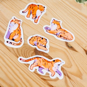 Tiger Sticker Pack Waterproof Vinyl Cute Kawaii Glossy Stickers Animal Stationary Planner Stickers image 10