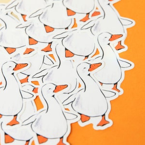 Pegatina individual de pato sonriente, Pegatina mate Kawaii impermeable, Pegatinas de planificador estacionario de animales