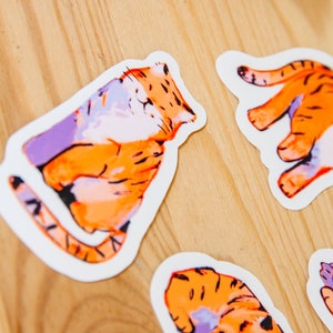 Paquete de pegatinas de tigre Vinilo impermeable Lindo Kawaii Pegatinas brillantes Pegatinas de planificador estacionario de animales imagen 5