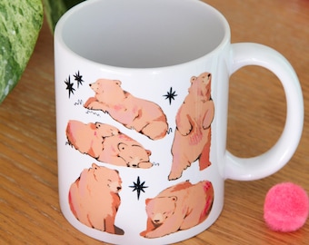 Taza con diseño de oso pardo - Taza de cerámica - Taza con ilustración de un lindo animal