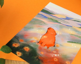 Capybara Nature Print ~ Animal Fineart Print ~ Cute Capybara Card