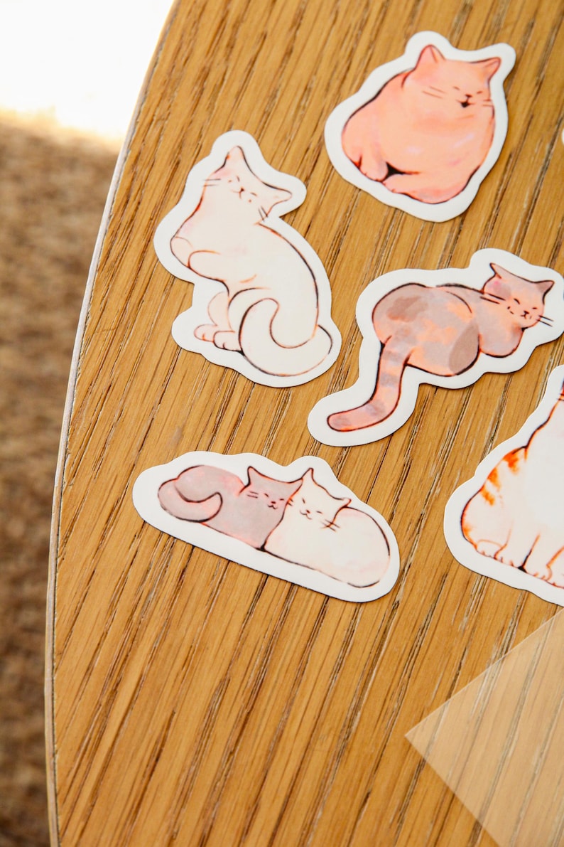 Cat Sticker Pack ~ Vinyl Cute Kawaii Glossy Stickers ~ Animal ...