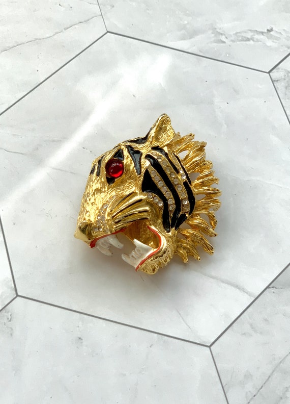 Tigers Head Brooch / Tiger Brooch / Tigers Head /