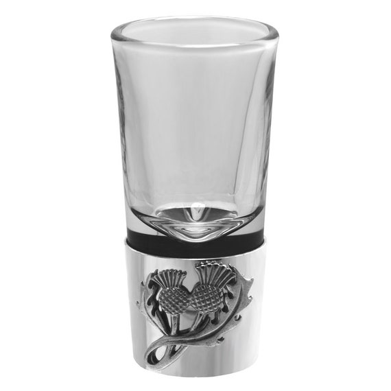 Scottish Thistle Pewter Shot Glass Etsy