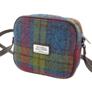 Harris Tweed Plaid Small Shoulder Bag Cross body Purse - Multi Color Plaid
