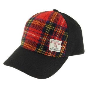 Harris Tweed and Cotton Baseball Cap - Royal Stewart Tartan Plaid