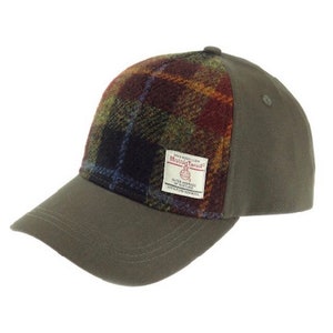 Harris Tweed and Cotton Baseball Cap - Brown / Green Plaid