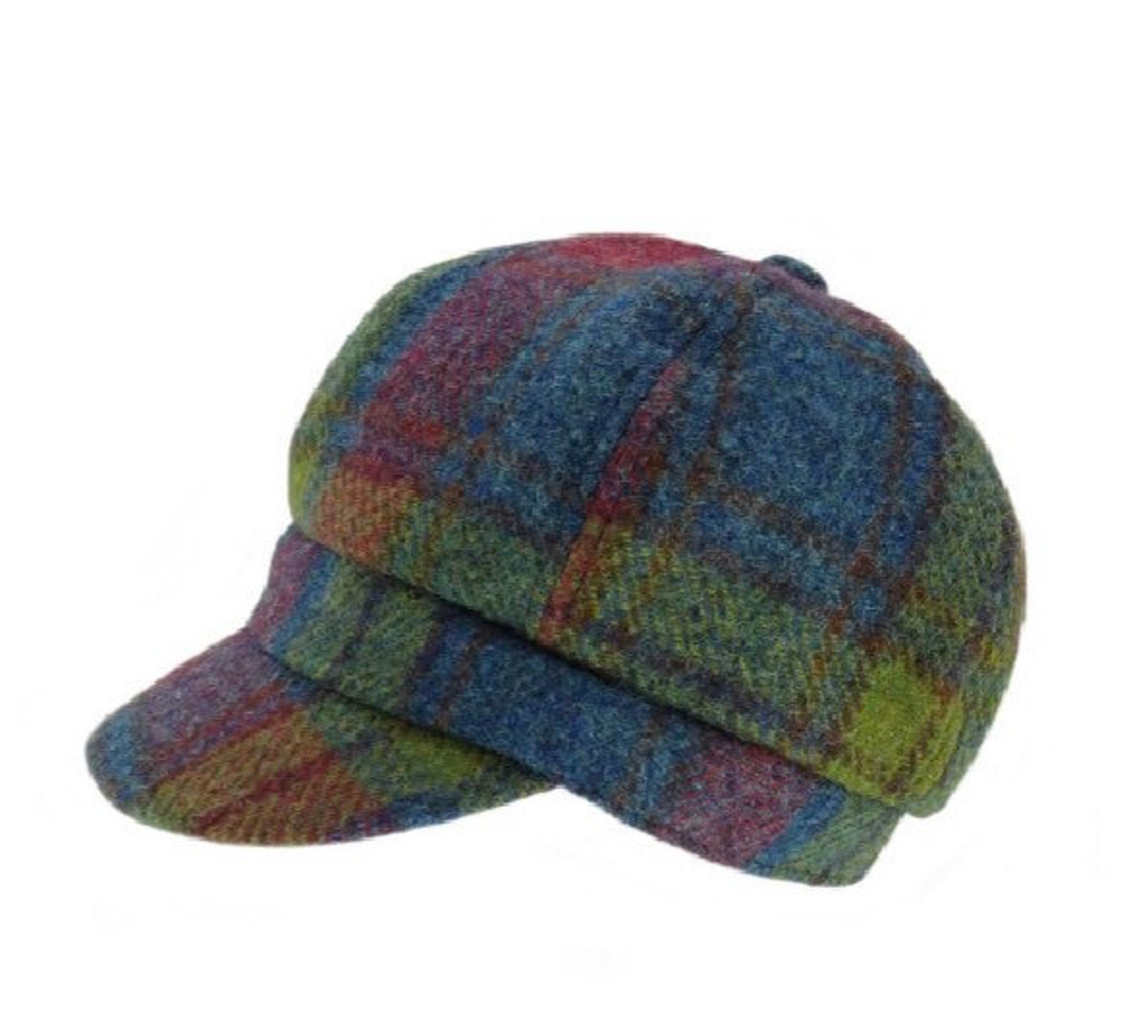 Harris Tweed Ladies Cap Hat Multi Color Check. Etsy