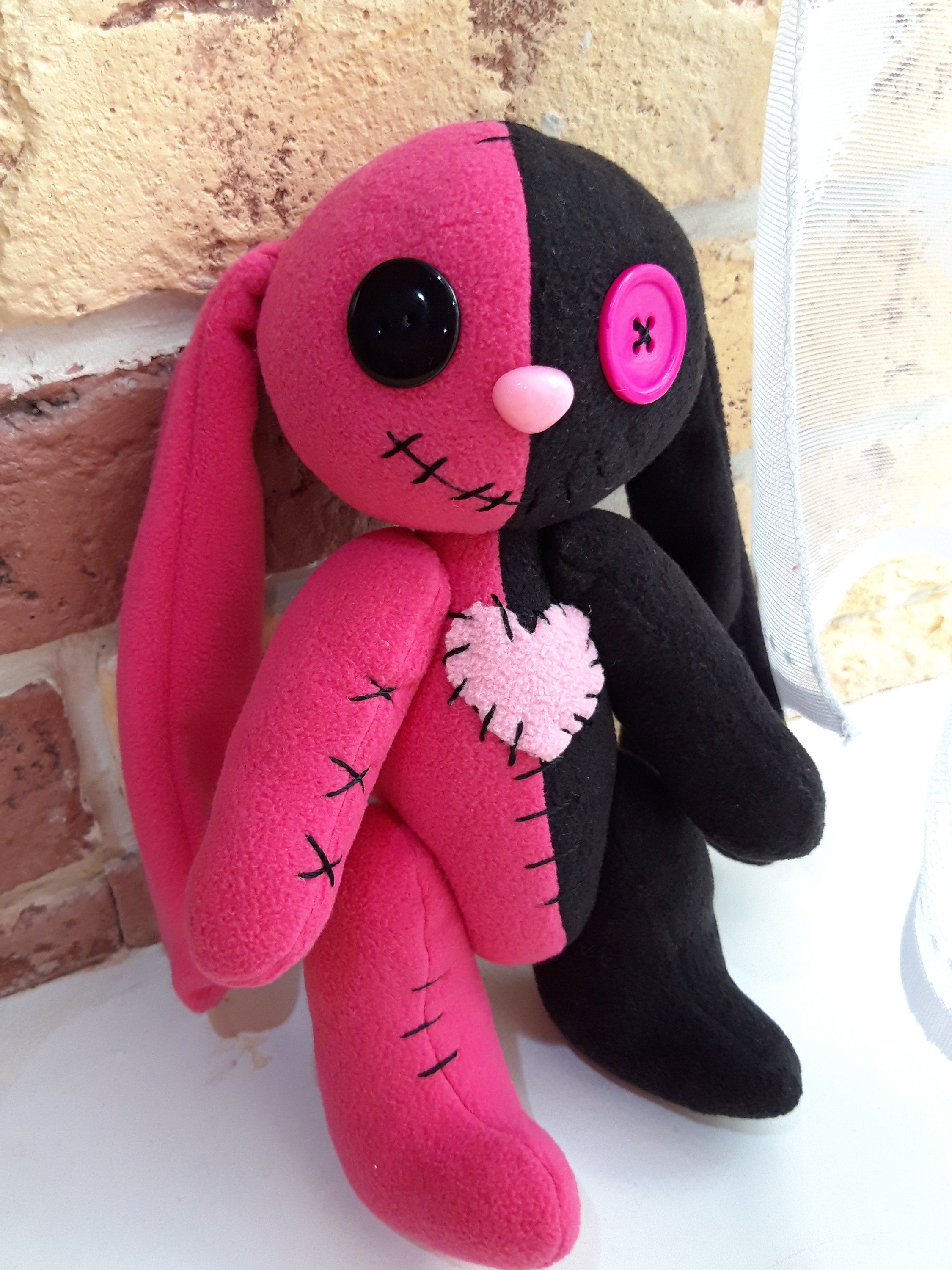 Stuffed rabbit toy Creepy toy Voodoo doll Scary toy Etsy