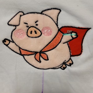 Disegno della macchina da ricamo applique super maiale