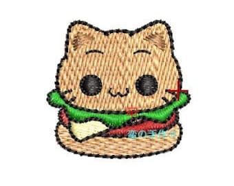 mini cat embroidery machine design