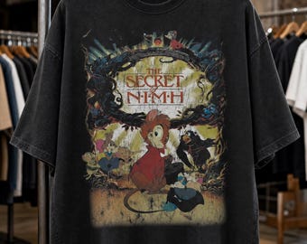 Secret of NIMH Shirt, Vintage Faded 80s Cartoon, Retro Animation, Hand Frayed, Animated Film