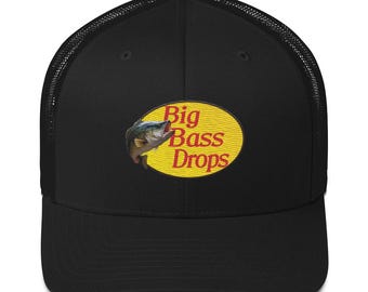 Big Bass Drops Embroidered Trucker Hat EDM Rave Cap Parody, Flips Iconic