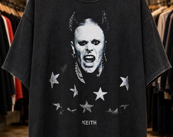 Keith Flint Prodigy Shirt, Vintage Washed Rave, Hand Frayed Distressed 90s Electronic Music Streetwear, Festival