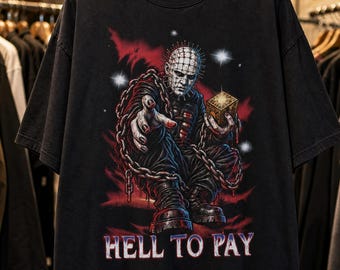 Pinhead Halloween Shirt, Hellraiser Horror T, Hell to Pay, Movie, Cenobite, Slasher