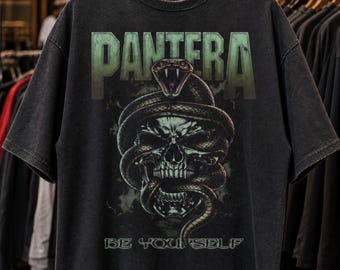 Pantera Shirt, Vintage Style Metal Band, 90s Heavy Skull Snake Graphic, Rock Music