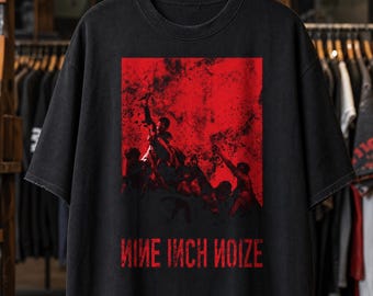 Nine Inch Noize Shirt Distressed Industrial Alt Music Tee Vintage Washed Cotton, Rock, Band, Merch
