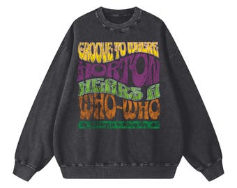 Vintage 70s Inspired Sweatshirt Snow Washed Cotton, Deee-lite Graphic