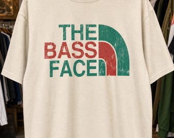Bass Face Shirt, Music Graphic, Rave Streetwear, Relaxed Fit, Drop Shoulder, Edm