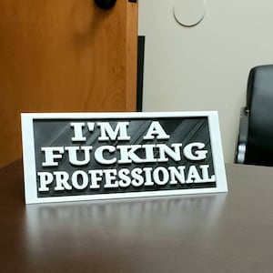 Professional Office Sign - 3D Printed Funny Desk Name Plate