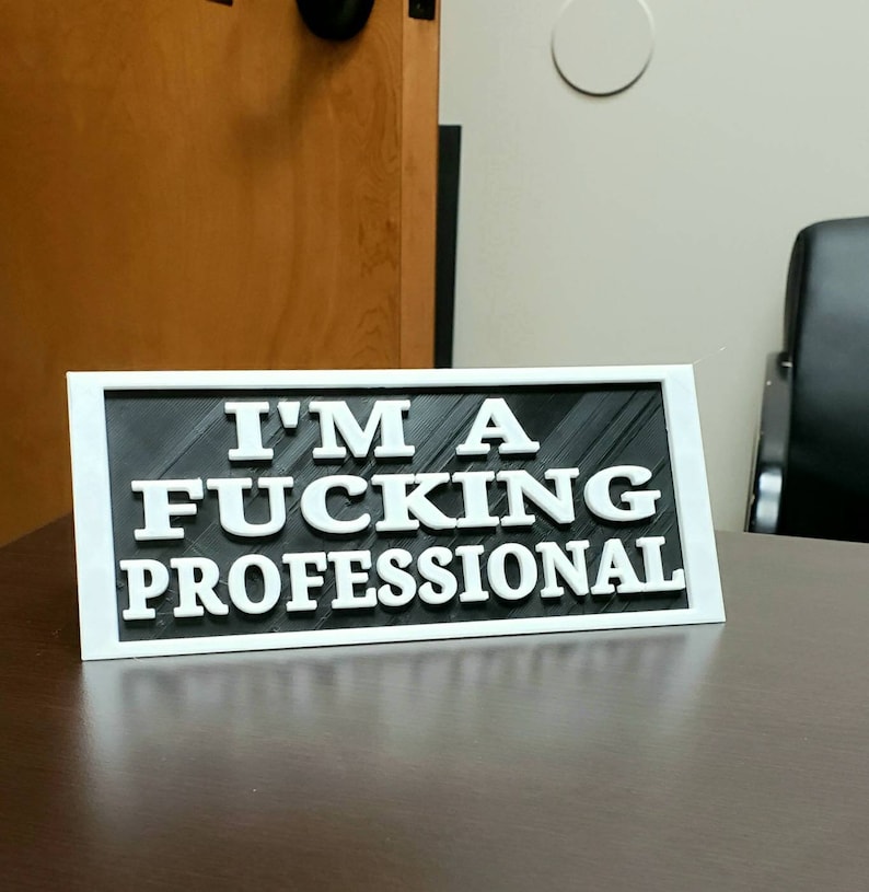 Professional Office Sign 3D Printed Funny Desk Name Plate Etsy
