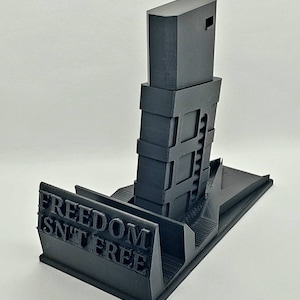Freedom Isn&#39;t Free Horizontal 5.56/.223 Sporting Rifle Display with Magazine Sleeve, not 308 - 3D Printed | Straight Desktop Stand