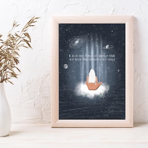 El ruido del silencio / Impresión de pared / Arte del universo espiritual / Feminidad divina / Conciencia plena / Agradecimiento / Empoderamiento de la mujer / Paz interior