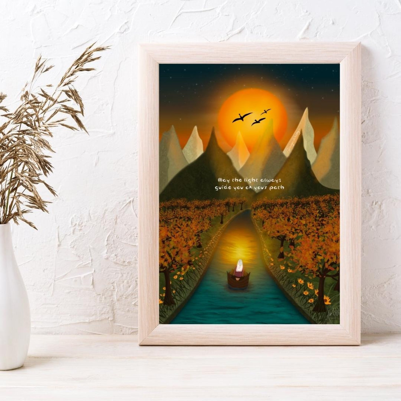 May the Light Guide Your Path Wall Print Spiritual Universe Art Divine