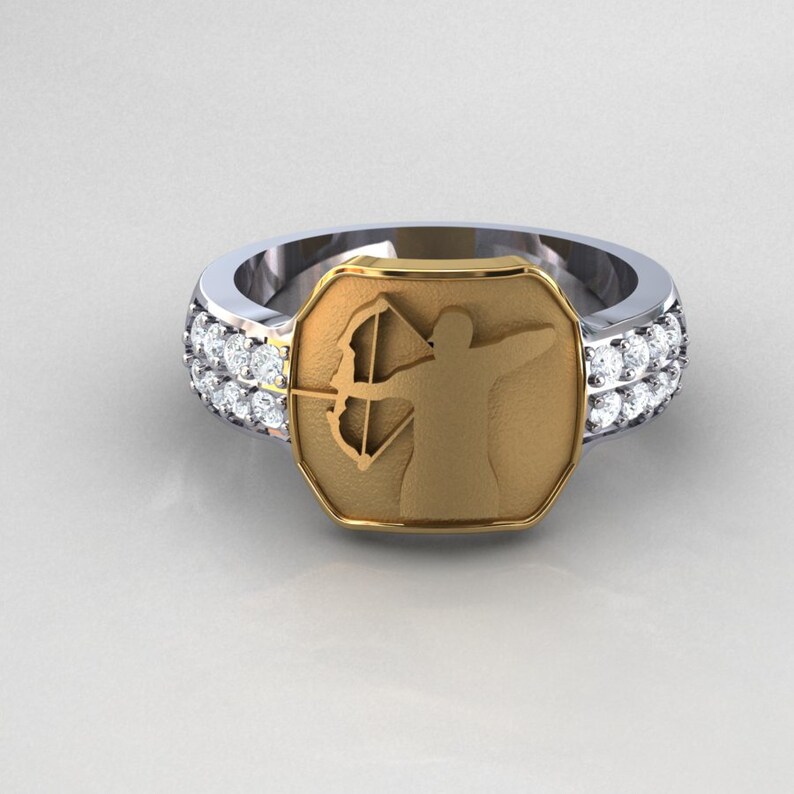 Bow Hunting Ringdiamond Ring Etsy