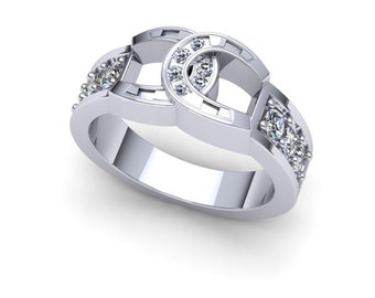 Double Horseshoe Diamond Ring | Equestrian jewelry | Horse jewelry